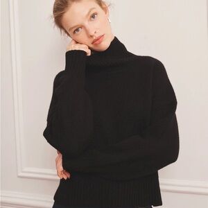Naadam Black Cashmere Turtleneck Sweater